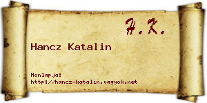 Hancz Katalin névjegykártya